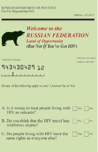 Fake Visas Aktion von Ctrl.Alt.Shift gegen HIV-Einreiseverbot in Russland (Ausschnitt)
