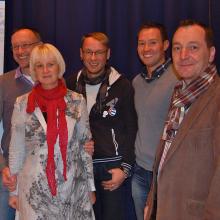 Der neue Vorstand (v.l.n.r.): Winfried Holz, Sylvia Urban, Carsten Schatz, Tino Henn, Manuel Izdebski (Foto: Holger Wicht)