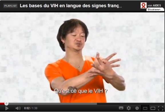 Aides: HIV-Informationen in französischer Gebärdensprache (Screenshot)